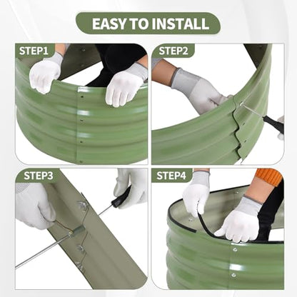 Galvanized Raised Garden Bed Outdoor- 4x2x1FT Planter Box, Green - color: Green, size: 4x2x1ft