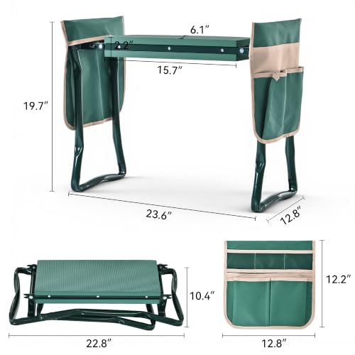 Garden Kneeler and Seat, Heavy Duty 350lbs Gardening Bench