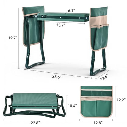 Garden Kneeler and Seat, Heavy Duty 350lbs Gardening Bench