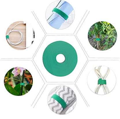 5 Rolls Garden Tie Green Tape - Twist Ties for Plants 1/2" 165ft Garden Plant Ties Soft and Tomato Plant Ties - Plant Twist Tie for Plant Gardening, Home, Office - size: 5 Pack