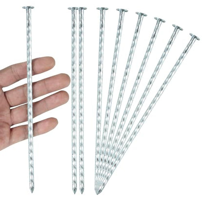 8 Inch Galvanized Spiral Landscape Spike Solid Metal Garden Stakes