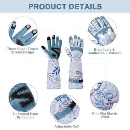 Gardening Gloves for Women Thicken Thorn Proof Women garden gloves, Long Forearm Protection for Yard and Outdoor Work - size: Medium