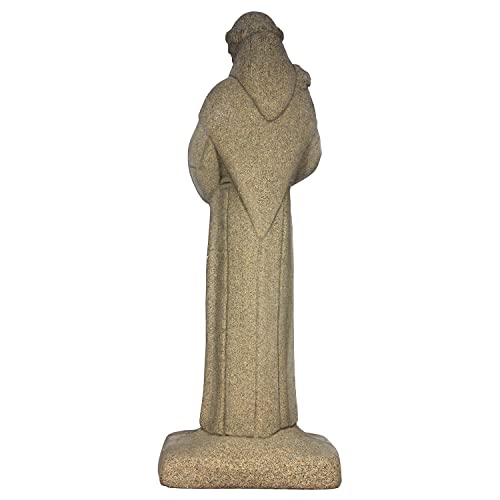 Emsco Group 2230-1AZ Saint Francis Statue – Natural Sandstone Appearance – Made of Resin – Lightweight – 29” Height - color: Sandstone, style: Saint Francis