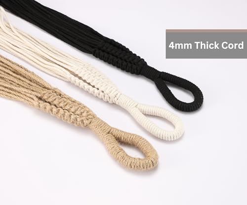 Giant XXL 55 Inches Macrame Planter Hanger Large for 15 inch Pot - color: Beige