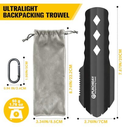 Ultralight Backpacking Trowel, Aluminum Camping Shovel, Black - color: Black, size: size3