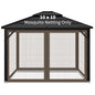 Gazebo Replacement Mosquito Netting for Patio, 10x10 ft, Coffee - color: Coffee, size: 10x10
