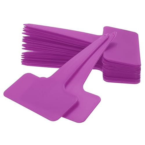 uxcell 100Pcs 4 Inch Plant Labels Large T-Style Garden Marker Plant Tags Markers for Flower Beds Pots Vegetables Purple - color: Purple