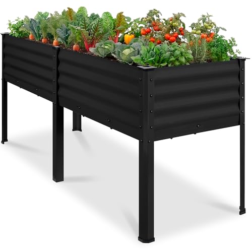 Best Choice Products 72x24x30in Non Toxic Galvanized Raised Garden Bed, Metal Elevated Planter Box, Vegetable Garden, 100% Non Toxic Materials - Black - color: Black, size: 72x24x30in
