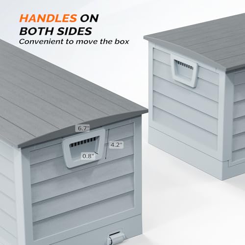 VINGLI 75 Gallon collapsible Outdoor Storage Box - color: Grey