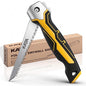 KATA Folding Drywall Jab Saw, Sheetrock Knife with Soft Grip Handle - color: Silvery