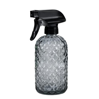 12Oz Glass Plant Spray Bottle with Black Plastic Top Pump - color: Gray