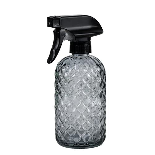 12Oz Glass Plant Spray Bottle with Black Plastic Top Pump - color: Gray
