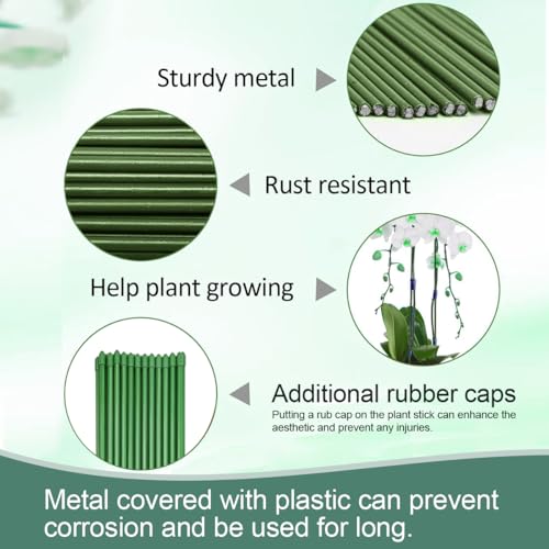 LeJoy Garden 22Pcs Bendable Plant Stakes with Clips for Orchid, Monstera - color: Green