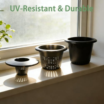 6 Inch Net Pots with Wide Lids for 3.5 and 5 Gallon Buckets 5 Pack Hydroponic Net Cups - color: Small Opening-5pcs