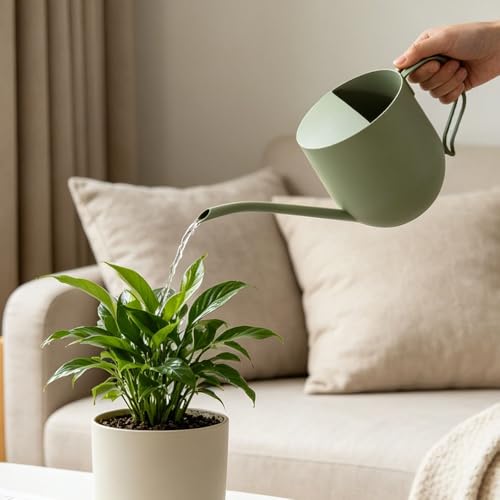 Green Watering Can 30oz Stainless Steel for Indoor Plants - color: Green 30oz