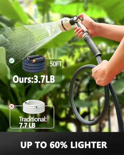 Flexible 25FT Garden Hose, Non-Expanding Lightweight Water Hose - size: 25FT