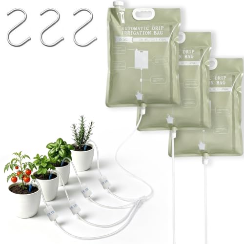 3Pcs 6.5L Automatic Vacation Plant Waterer Bag,Plant Self Watering Devices