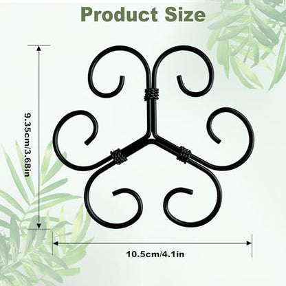 4PCS Metal Heart Stakes for Indoor Plants, 4.1 * 3.7 in Stackable Monstera Stem Support Hook for Growth, Stabilizer for Leaves & Adjustable Clamp Set Accessories for Climbing Plants (Heat) - style: C 4.1 * 3.7 in