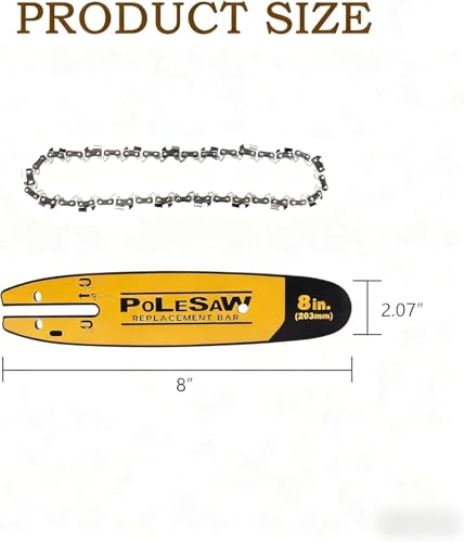 8inch DWZCSB8 Pole Saw Replace Bar and Chain Combo, Guide Bar DWZCSB8 - color: 1bar+2chain