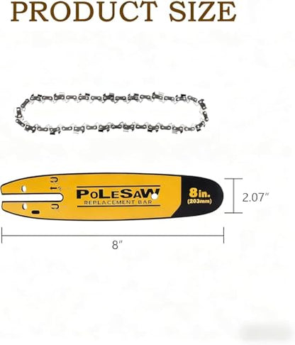 8inch DWZCSB8 Pole Saw Replace Bar and Chain Combo, Guide Bar DWZCSB8 - color: 1bar+2chain