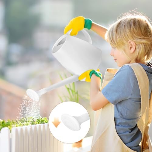 Plant Watering Can for Home Plant Garden 1/2 Gallon White - color: White
