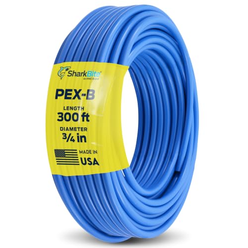 SharkBite 3/4 Inch x 300 Feet Blue PEX-B, Made in the USA, Flexible Water Pipe Tubing for Plumbing, U870B300