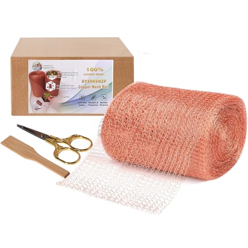 5" x 50 ft Copper Mesh Rodent Control Copper Wool for Slug Mice Snail Pest - size: 5 inx50 ft