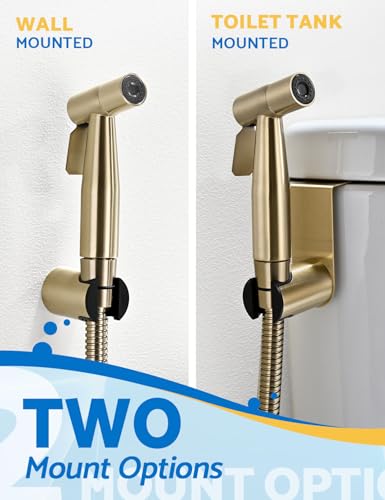 BRITULIF Bidet Sprayer for Toilet, Adjustable Pressure, Gold - color: Gold, size: 1 SET - Cold