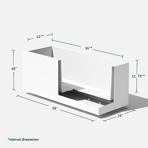 Veradek Block Series Long Box Planter - Rectangular Outdoor Planter - color: White, size: Large
