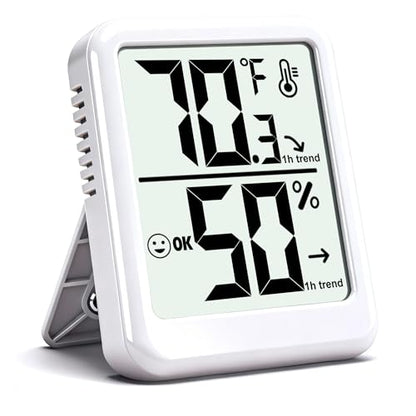 Room Thermometer Indoor Hygrometer Digital Humidity Meter - color: White - Upgraded Version, size: 1 - Pack