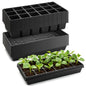 RooTrimmer 3 Inch Square Pots 2.9" Deep 18 Cell Seedling Trays with Water Collection Nursery 1020 Trays No Holes for Seeds Starting and Transplanting (20"x10",10 Sets) - size: 18 Cells
