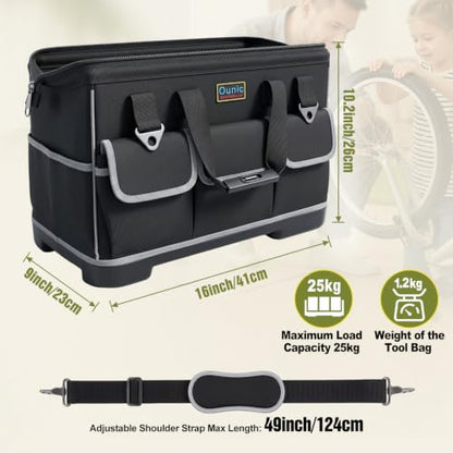 16 Inch Heavy Duty Tool Bag, 16-Pocket Tool Box Organizer, Black - color: Black, size: 16 Inch