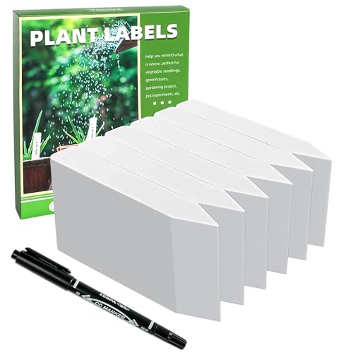 Plant Labels 4" 600Pcs Plastic Name Tags for Seedlings (White) - color: White600