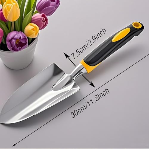 Garden Trowel with Hanging Hole - Soft Rubberized Non-Slip Handle