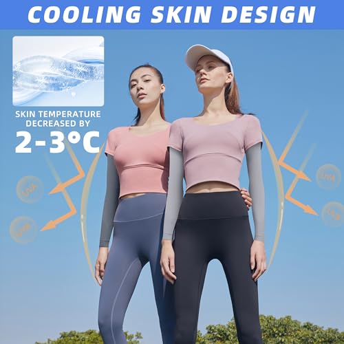 BHYTAKI UV Sun Protection Arm Sleeves, UPF 50 Sports Cooling Arm Compression Sleeves for Men Women Teenager - color: 1 Black+1 Dark Gray+1 Light Gray+1 White