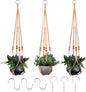 RIFNY Macrame Plant Hanger Indoor, Hanging Plant Holder, Brown, 3 PCS - color: Brown, size: 35 Inch 3pcs