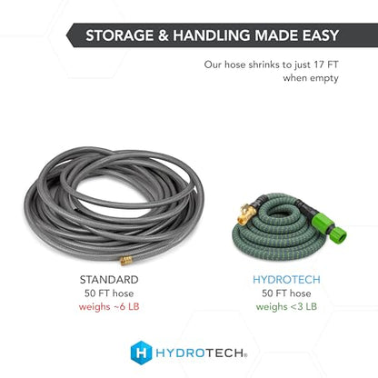 HydroTech 50 ft Expandable Burst-Proof Garden Hose, 5/8 in Diameter - size: 50 Feet