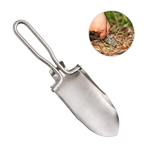 AceCamp Lightweight Small Folding Shovel Foldable Garden Handy Camping Trowel for Backpack Gardening and Potting Multi-Tool with Carrying Case