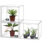 HBlife Mini Greenhouse for Indoor, Clear Stackable Green House with Magnetic Waterproof Door for Small Plants Nursery Germination and Display, Tabletop Portable Greenhouse, 14.1x8.6x10.6 Inch (3 Pack) - size: 14.17 x 8.66 x 10.63 Inch (3 PACK)