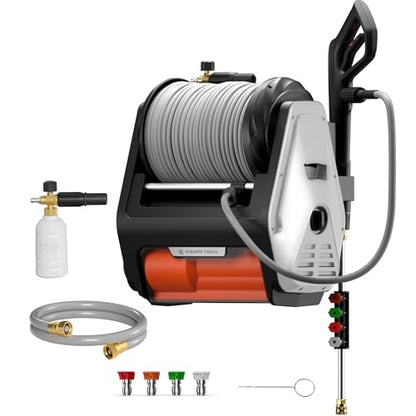 Giraffe Tools Grandfalls Pressure Washer Pro with 100FT Hoses, Light Silver - color: Light Silver, size: 100ft