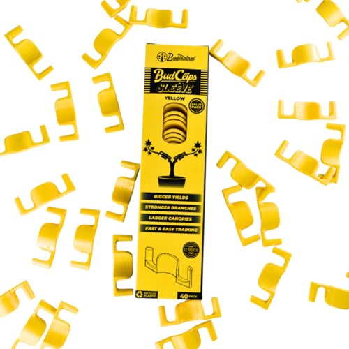 BudTrainer BudClips for Low Stress Plant Training, Yellow, 40-Pack - color: Yellow, size: 40pk