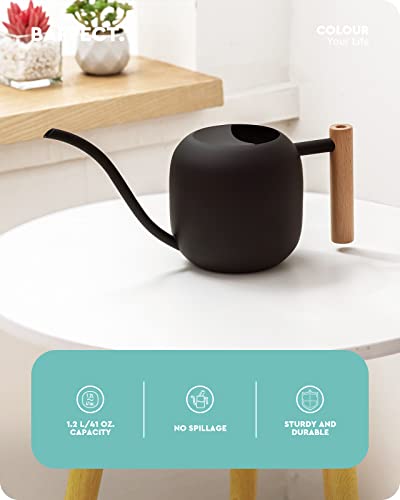 Baffect Watering Can Indoor Plants with Long Spout, 1.2L / 41oz (Black) - color: Black