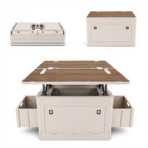 Mazatzal Camping Storage Box, Rock Gray, with Foldable Table Top - color: Rock Gray