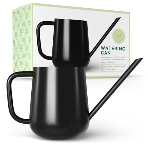 Metal Indoor Plant Watering Can with Long Spout 1000ml - Black - color: Dashing Black