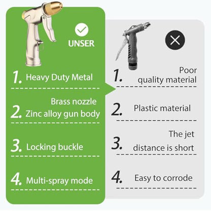 Heavy Duty Metal Hose Nozzle, High Pressure Garden Hose Nozzle