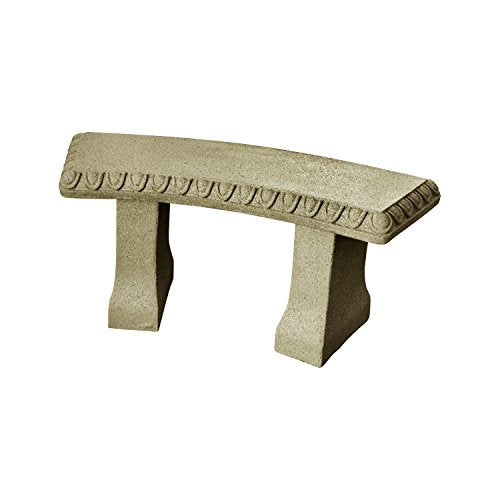 Emsco Group 2306-1AZ Garden Bench – Natural Sandstone Appearance – Made of Resin – Lightweight – 12” Height - color: Sandstone, style: Garden Bench
