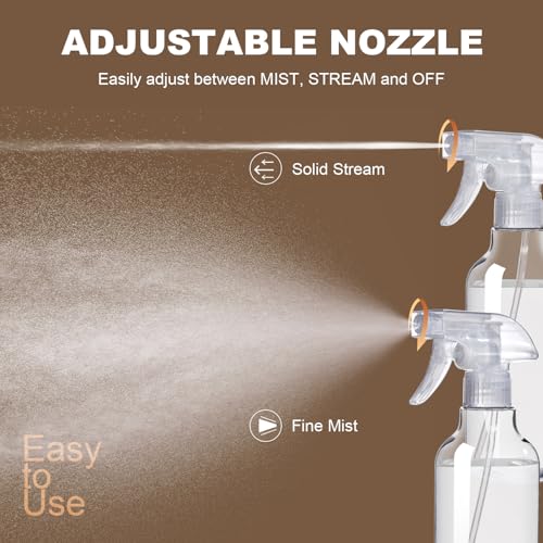 Plastic Spray Bottles (2-Pack, 16.9 Oz) Heavy Duty Spraying, Mist & Stream - style: Clear, 2-Pack