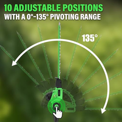 18-Inch 20V Cordless Pole Hedge Trimmer with Extension Pole
