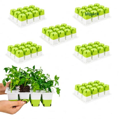 120 Cells Reusable Seed Starter Trays, 10-Pack Seed Starter Kit for Indoor