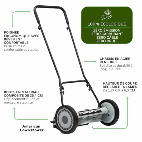 American Lawn Mower 1815-18 18-Inch 5-Blade Push Reel Lawn Mower, Black - size: 18-Inch, 5-Blade